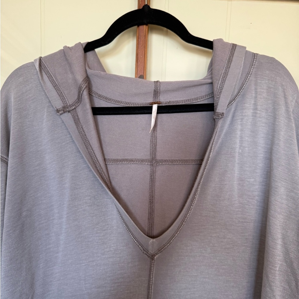 Free People Taupe Queen of Hearts Tunic Sweatshirt - Size Small - Picture 5 of 11